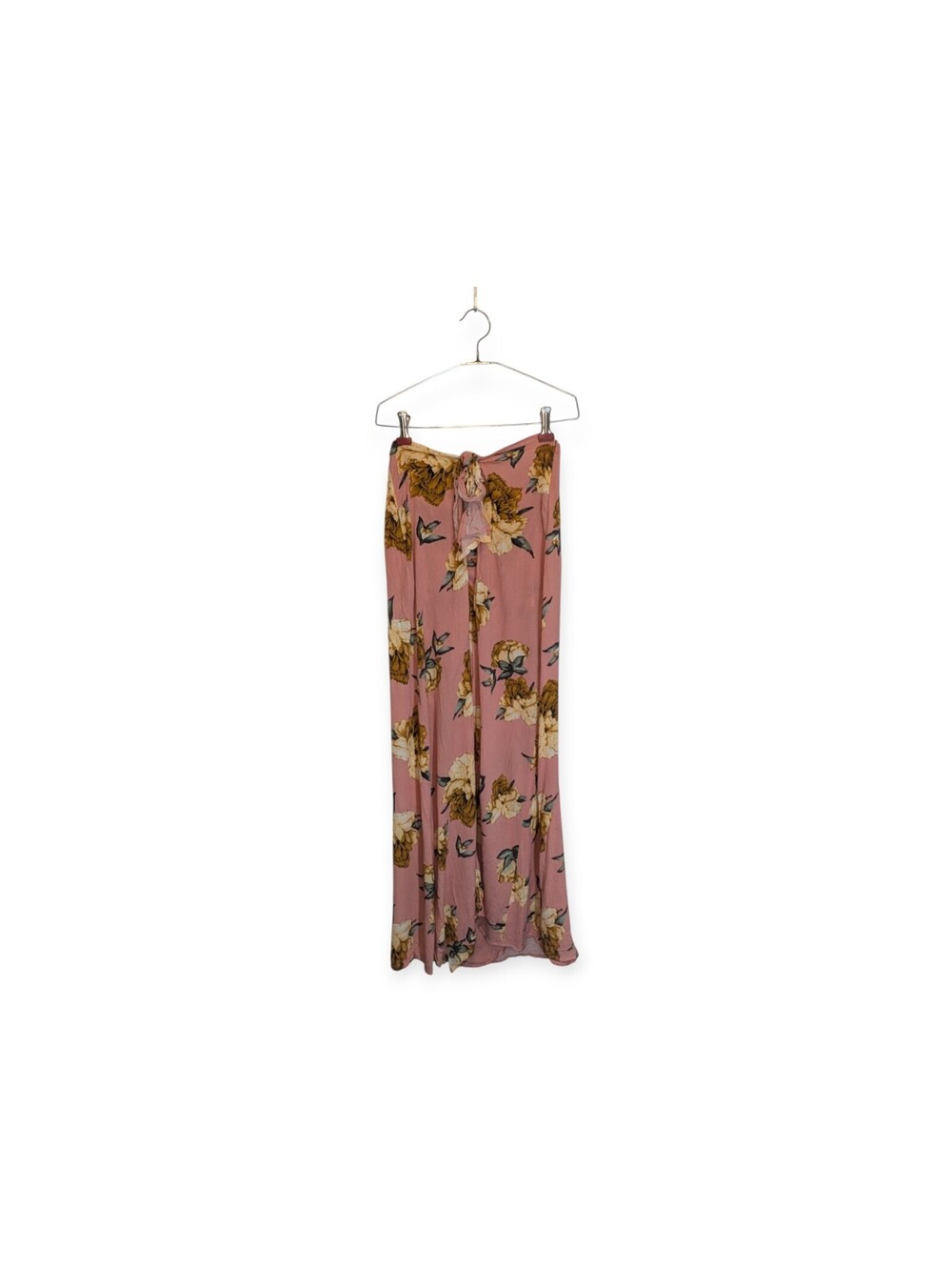 ILLA ILLA Women's Large Floral Maxi Skirt Pink Rayon Boho Lined